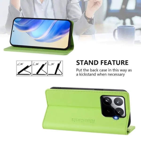 RINA Zaklápacie puzdro pre Xiaomi 15T Pro svetlozelené