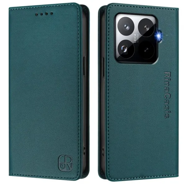 RINA Zaklápacie puzdro pre Xiaomi 15T Pro tmavozelené