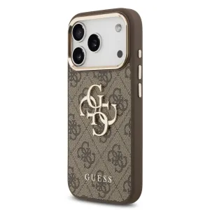 GUESS 4G METAL Ochranný obal pre Apple iPhone 17 Pro Max BROWN