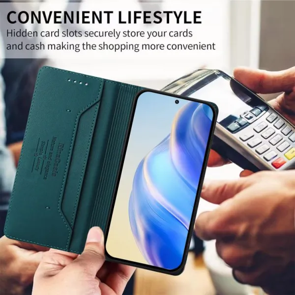 RINA Zaklápacie puzdro pre Xiaomi 15T tmavozelené