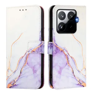 ART MARBLE Peňaženkový kryt pre Xiaomi 15T Pro WHITE PURPLE