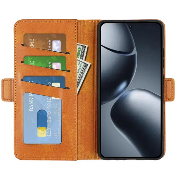 SIDE Peňaženkové puzdro pre Xiaomi 15T svetlohnedé