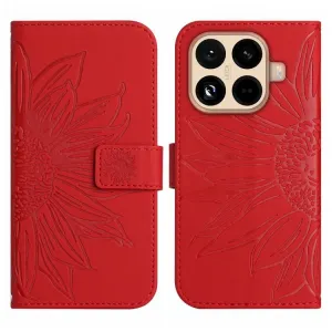 ART SUNFLOWER Peňaženkový kryt so šnúrkou pre Xiaomi 15T Pro červený