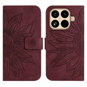 ART SUNFLOWER Peňaženkový kryt so šnúrkou pre Xiaomi 15T Pro bordový
