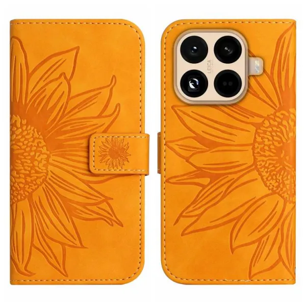 ART SUNFLOWER Peňaženkový kryt so šnúrkou pre Xiaomi 15T Pro oranžový