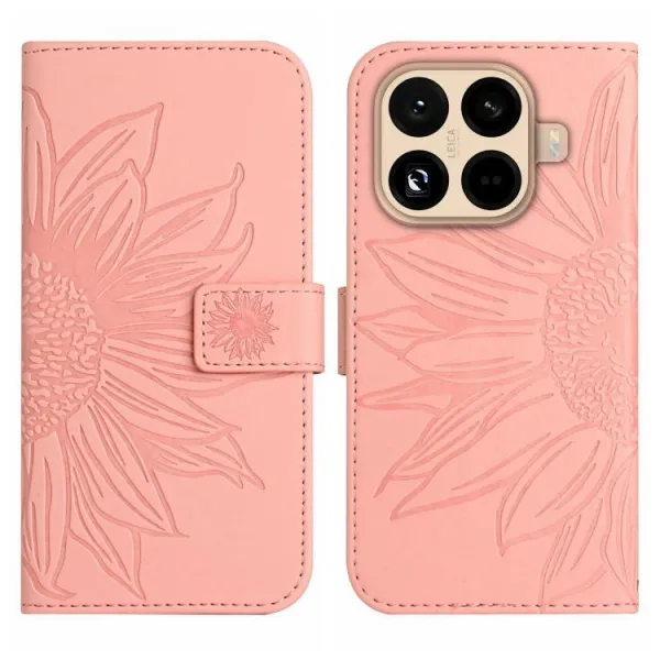 ART SUNFLOWER Peňaženkový kryt so šnúrkou pre Xiaomi 15T Pro ružový