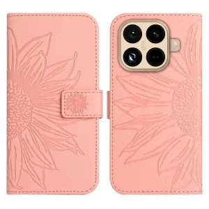 ART SUNFLOWER Peňaženkový kryt so šnúrkou pre Xiaomi 15T Pro ružový