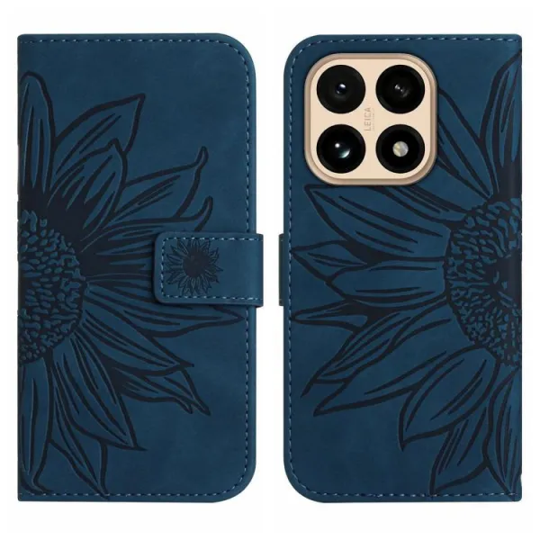 ART SUNFLOWER Peňaženkový kryt so šnúrkou pre Xiaomi 15T modrý