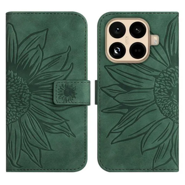 ART SUNFLOWER Peňaženkový kryt so šnúrkou pre Xiaomi 15T Pro zelený