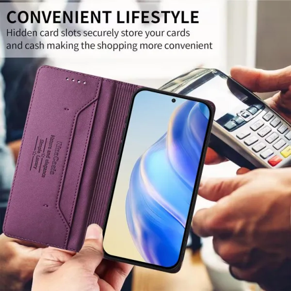 RINA Zaklápacie puzdro pre Xiaomi 15T Pro tmavofialové