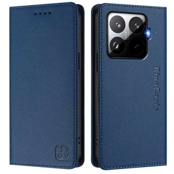 RINA Zaklápacie puzdro pre Xiaomi 15T Pro tmavomodré