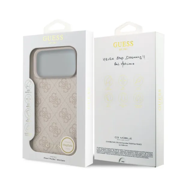 GUESS 4G CHARME Kryt s príveskom Apple iPhone 17 Pro Max PINK