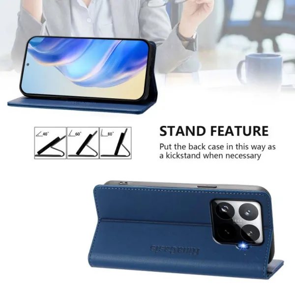 RINA Zaklápacie puzdro pre Xiaomi 15T Pro tmavomodré