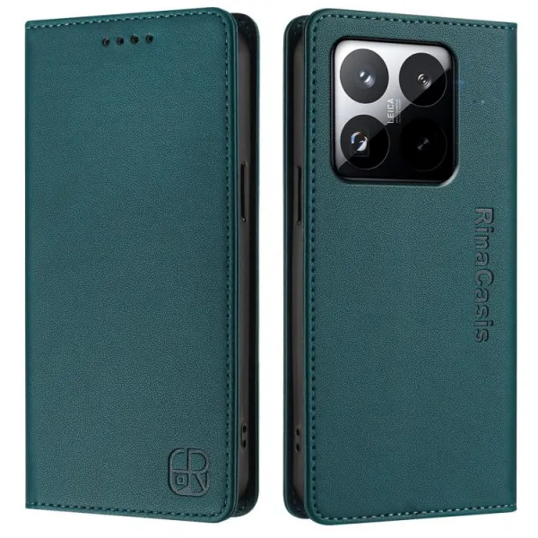 RINA Zaklápacie puzdro pre Xiaomi 15T tmavozelené