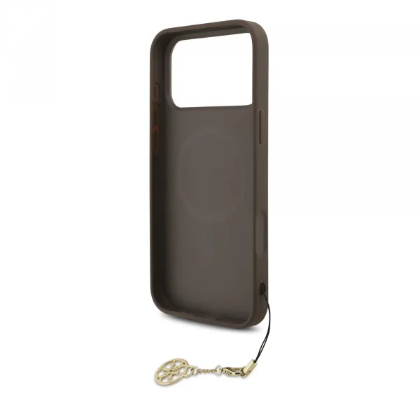 GUESS 4G CHARME Kryt s príveskom Apple iPhone 17 Pro Max BROWN