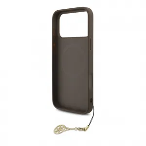 GUESS 4G CHARME Kryt s príveskom Apple iPhone 17 Pro Max BROWN