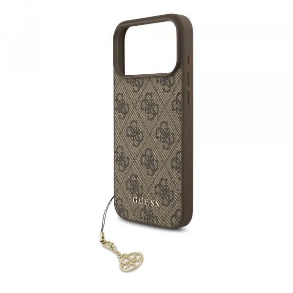GUESS 4G CHARME Kryt s príveskom Apple iPhone 17 Pro Max BROWN
