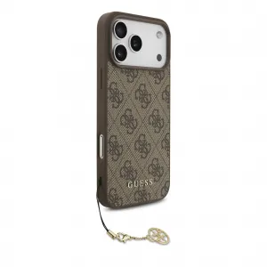 GUESS 4G CHARME Kryt s príveskom Apple iPhone 17 Pro Max BROWN