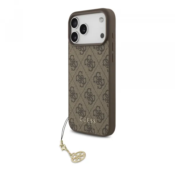 GUESS 4G CHARME Kryt s príveskom Apple iPhone 17 Pro Max BROWN