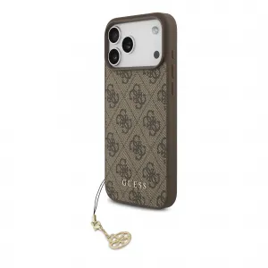 GUESS 4G CHARME Kryt s príveskom Apple iPhone 17 Pro Max BROWN