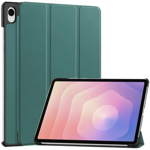 LEATHER Zaklápací kryt pre Samsung Galaxy Tab S11 zelený