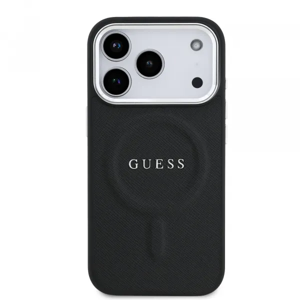 GUESS PU MAGSAFE Ochranný kryt pre Apple iPhone 17 Pro BLACK