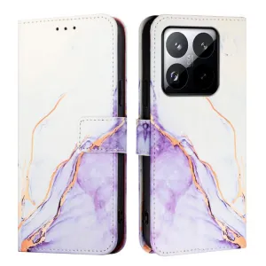 ART MARBLE Peňaženkový kryt pre Xiaomi 15T WHITE PURPLE