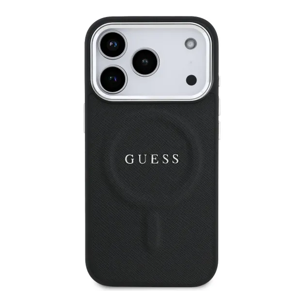 GUESS PU MAGSAFE Ochranný kryt pre Apple iPhone 17 Pro Max BLACK