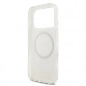 Guess Flowers Allover Strap Kryt s MagSafe pre iPhone 17 Pro,  Biely