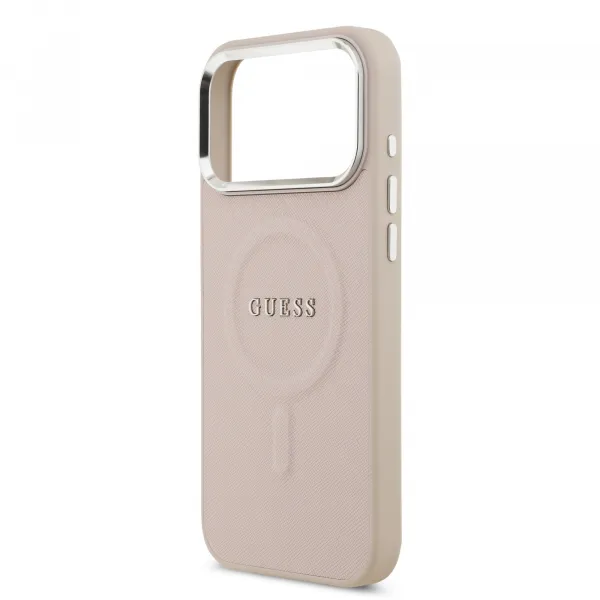 GUESS PU MAGSAFE Ochranný kryt pre Apple iPhone 17 Pro Max PINK