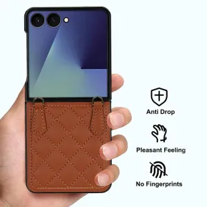 RHOMBIC Ochranný kryt s remienkom Samsung Galaxy Z Flip7 5G hnedý