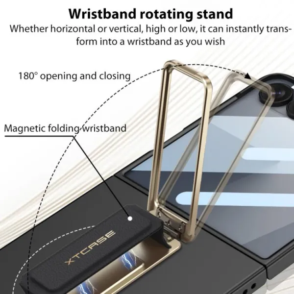 GKK XTCASE Ochranný kryt s držiakom Samsung Galaxy Z Flip7 5G TITANIUM GREY