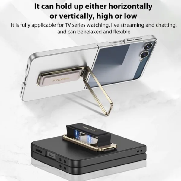 GKK XTCASE Ochranný kryt s držiakom Samsung Galaxy Z Flip7 5G TITANIUM GREY