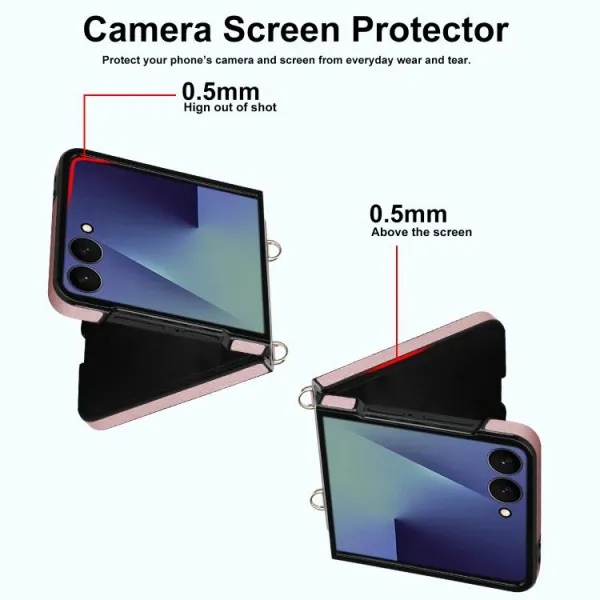 RHOMBIC Ochranný kryt s remienkom Samsung Galaxy Z Flip7 5G ružový
