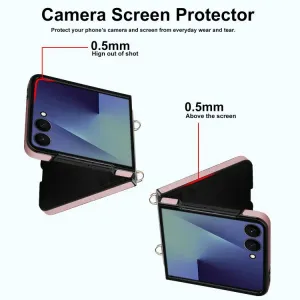 RHOMBIC Ochranný kryt s remienkom Samsung Galaxy Z Flip7 5G ružový