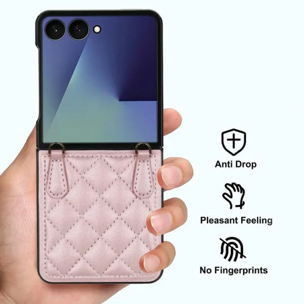 RHOMBIC Ochranný kryt s remienkom Samsung Galaxy Z Flip7 5G ružový