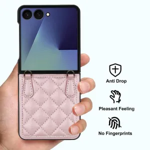 RHOMBIC Ochranný kryt s remienkom Samsung Galaxy Z Flip7 5G ružový