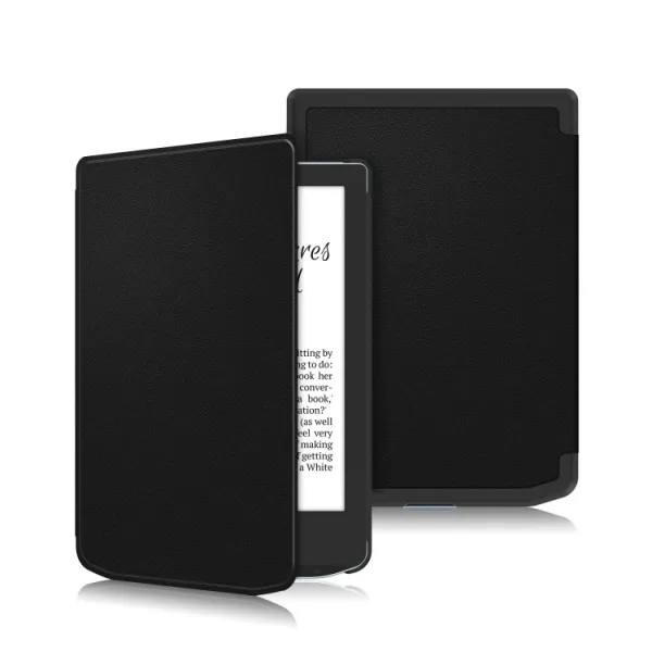 LEATHER Zaklápací kryt pre PocketBook Verse Pro čierny
