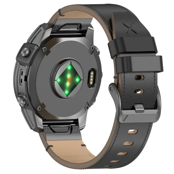 LEATHER Kožený remienok pre Garmin - šírka 26mm QuickFit čierny