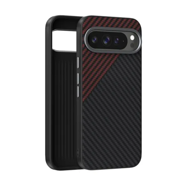 ABEEL C CARBON Ochranný kryt pre Google Pixel 10 / Google Pixel 10 Pro BLACK-RED