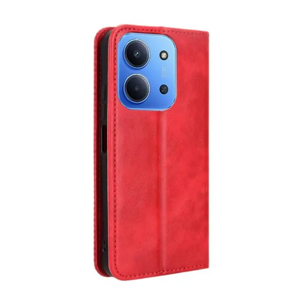 BUSINESS Peňaženkový kryt pre Xiaomi Redmi 15C / Redmi 15C 5G červený