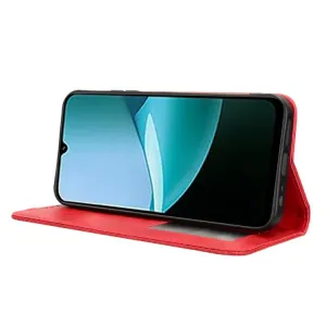 BUSINESS Peňaženkový kryt pre Xiaomi Redmi 15C / Redmi 15C 5G červený