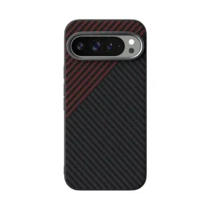 ABEEL C CARBON Ochranný kryt pre Google Pixel 10 / Google Pixel 10 Pro BLACK-RED