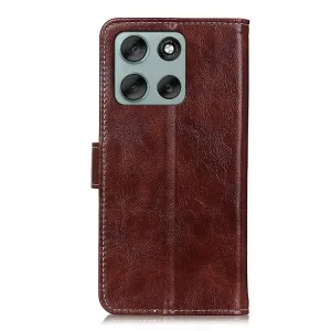 RETRO Peňaženkový obal Motorola Moto G86 Power 5G hnedý
