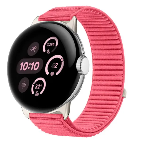 NYLON Vymeniteľný remienok pre Google Pixel Watch 4 45mm / Pixel Watch 3 45mm RED-PINK
