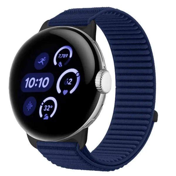 NYLON Vymeniteľný remienok pre Google Pixel Watch / Pixel Watch 2 / Pixel Watch 3 41mm / Pixel Watch 4 41mm tmavomodrý