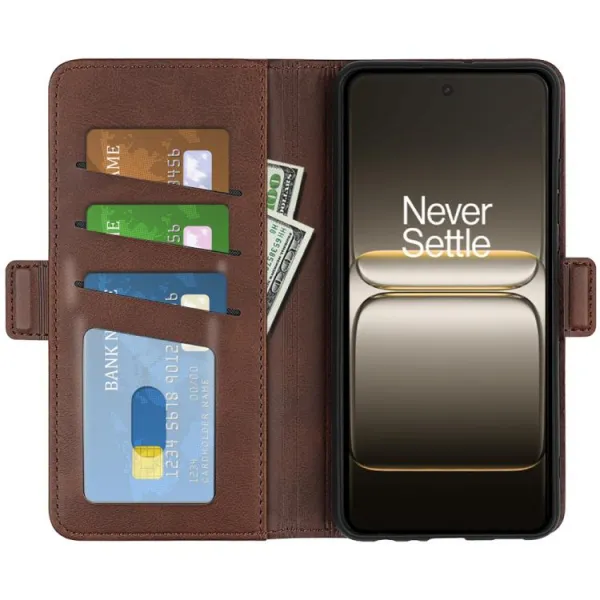 SIDE Peňaženkové puzdro pre OnePlus Nord 5 5G tmavohnedé