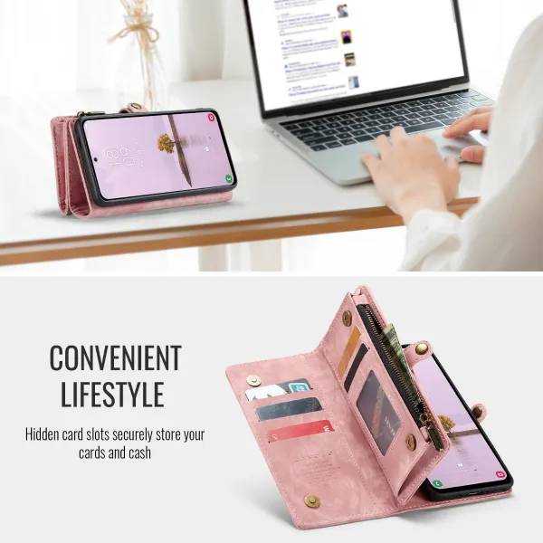 WALLET Ochranný kryt s peňaženkou 2v1 pre Samsung Galaxy A17 / A17 5G ružový