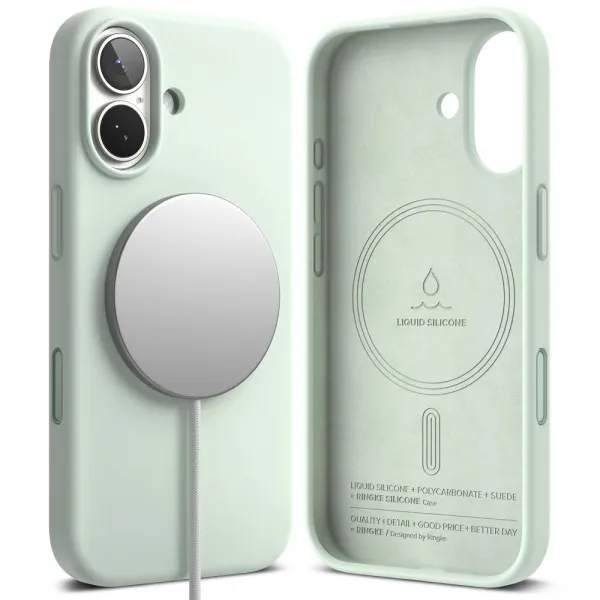 RINGKE SILICONE MAGSAFE Ochranný kryt Apple iPhone 17 LIGHT GREEN