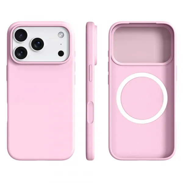 RUBBER MAGSAFE Silikónový kryt pre Apple iPhone 17 Pro Max svetloružový